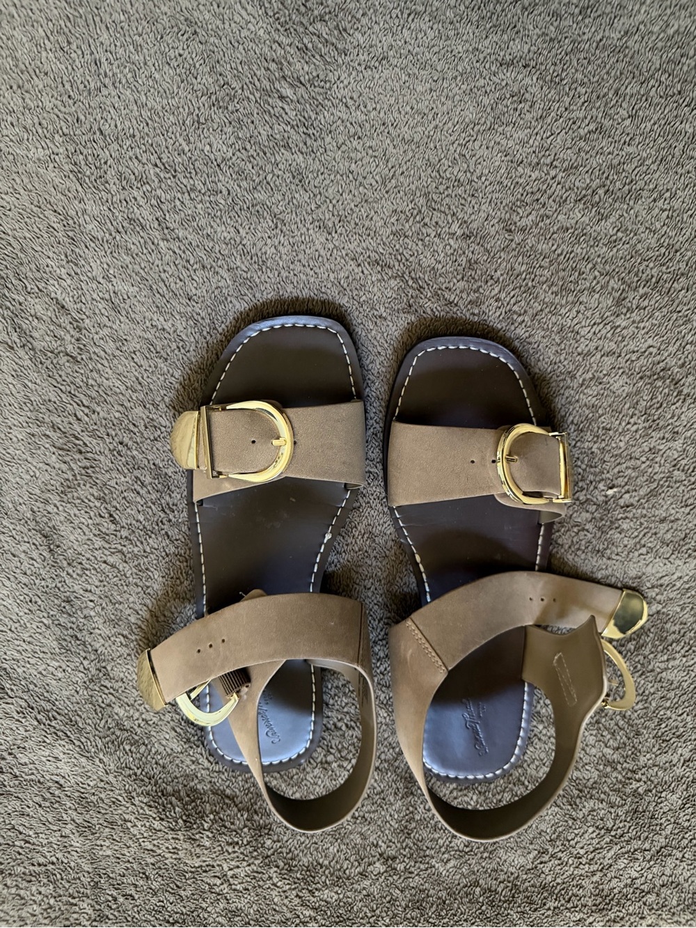 Brown/Tan Buckle Sandals - Comfortable Summer Shoes